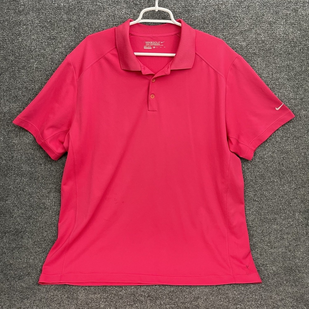 Nike Golf Tour Performance Dri-Fit Polo Shirt Men's Sz XL 509167-650 Pink